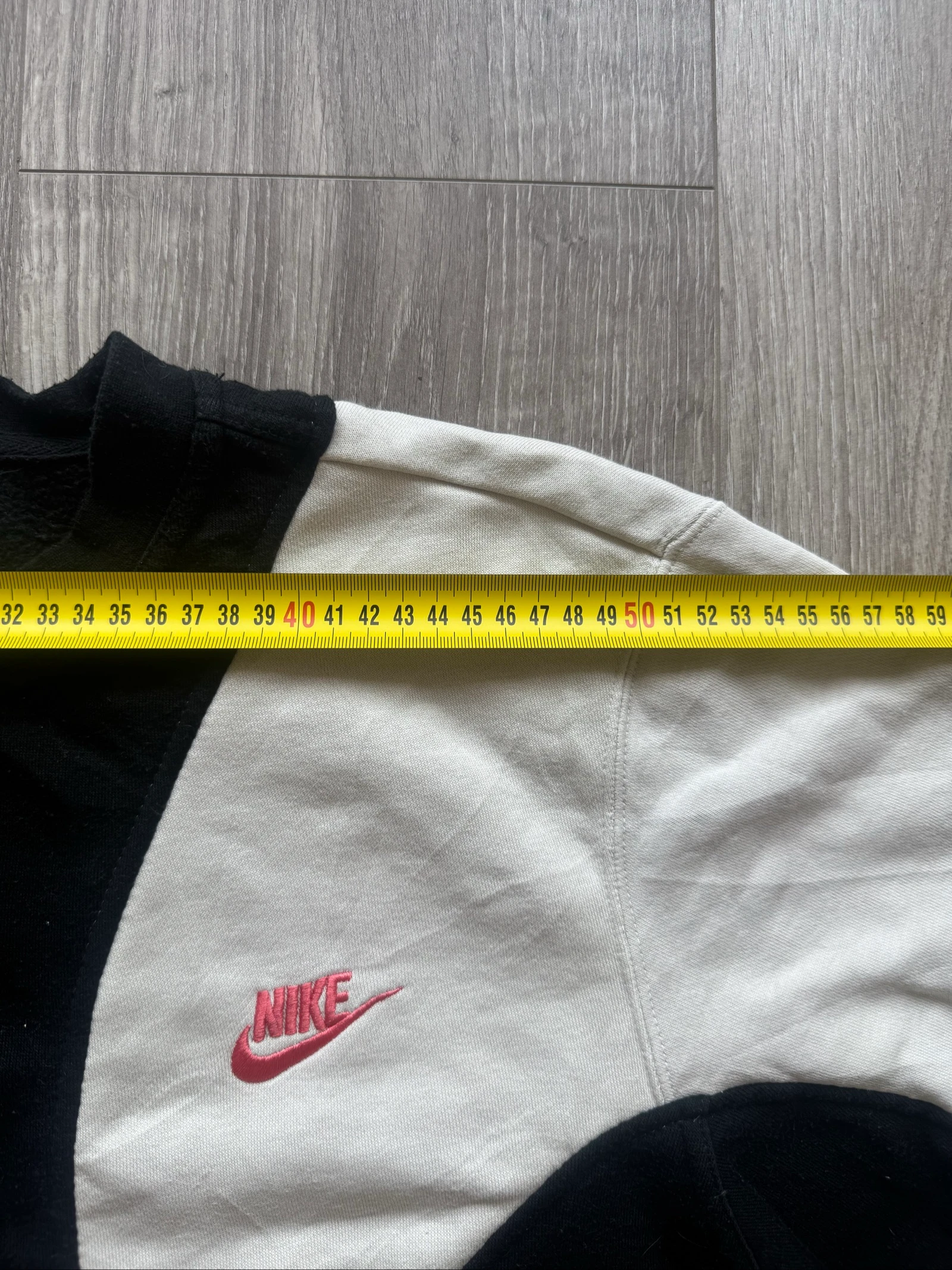 Nike Vintage Colorblock Sweatshirt Zwart Grijze Geborduurd Logo Y2K Streetwear S – photo 8